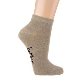 BestSale247 6-12 Pairs Unisex Bamboo Trainer Socks No Seam with Reinforced Toe and Heel - Wellness Stockings - Antibacterial, 6 Pairs / Beige, 39 - 42