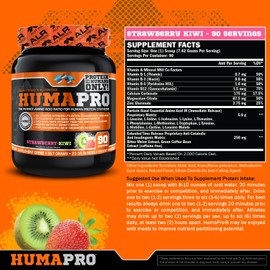 ALR Industries Humapro | Amino Acids Protein Matrix for Humans | 99% Utilization for Lean Muscle | Vegan, Gluten Free | 667g / 90 Servings (Strawberry Kiwi)