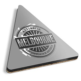 1 x Triangle Coaster - BW - Melbourne Australia Australian Flag Cork Backed MDF Glossy Tea Coffee Accessory #40569
