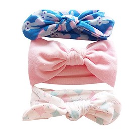 Bllatta Baby Headbands Girls Kids Turban Hair Band Headband Baby Jewellery Baby Jewellery Baby Gifts & Christening Pack of 3, E (3 Pieces)