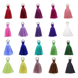 Zasvec Tassel Pendants Pack of 100 Colourful Tassel 3.5 cm Mini Tassels Pendant Tassel Tassels for Bracelets Key Rings DIY Craft Accessories