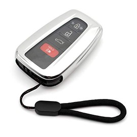 MECHCOS Compatible with Toyota Camry Highlander Hybrid RAV4 Avalon C-HR Corolla Prius Prime Silver TPU 3 4 Buttons Key Fob Cover Case Remote Holder Skin Protector Keyless Entry Sleeve Accessories