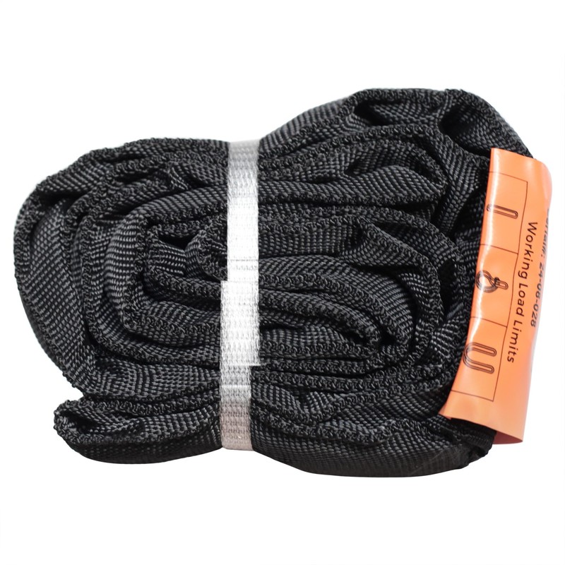 Black Spanset Endless 8 Feet Round Sling Heavy Duty Polyester