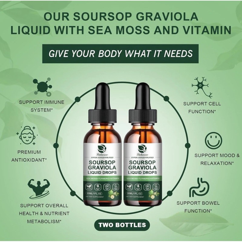 lukaree Lot of 2 ~ LUKAREE ~ Soursop Graviola Liquid