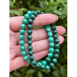 GAF TREASURES Grade A++ Crystal Bead Bracelet, Wholesale Genuine Gemstone Stetch Bracelet, Healing Crystal Bracelet Bead Bracelet, Gift for Men & Women, 1 Bracelet, Stone, malachite