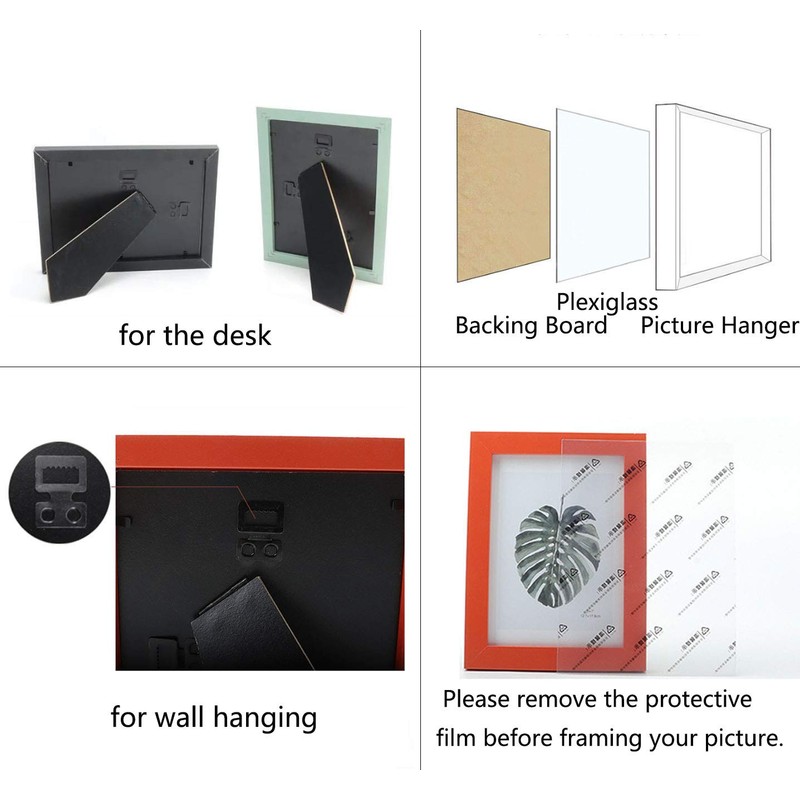 6x8 Orange MDF Picture Frame for Table Top and Wall