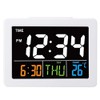 Natudeco Digital Alarm Clock Colorful Large Screen LCD Electronic Desk