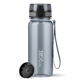720°Dgree uberBottle Water Bottle, crystalClear with Sieve, BPA-Free, Leak-Proof, for Children, School, University, Sports, Gym, Fitness, Sports Bottle Made of Tritan, Lightweight, Shockproof – 650 ml