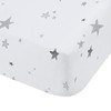 Bianca Stars Cotton Double Fitted Sheet White Grey