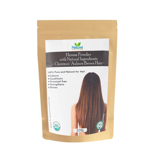Organic Henna Dark Brown(with Indigo) some may need more Indigo
