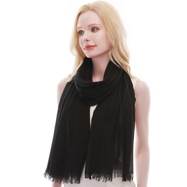 RIIQIICHY Scarf for Women Lightweight Solid Color Large Fashion Gauze