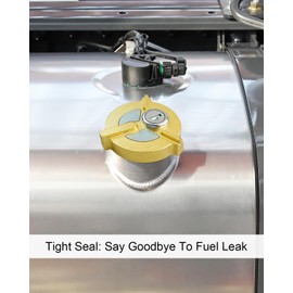 Saddle Tank Locking Fuel Cap Fit for Ford L-Class Freightliner M2 Heavy Duty Truck, Brass Fuel Gas Cap with Keys 2-1/4" Diameter & 11-1/2" NPSF Thread