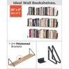 Greaittle 36 Inch Floating Book Shelves, Set of 3, with