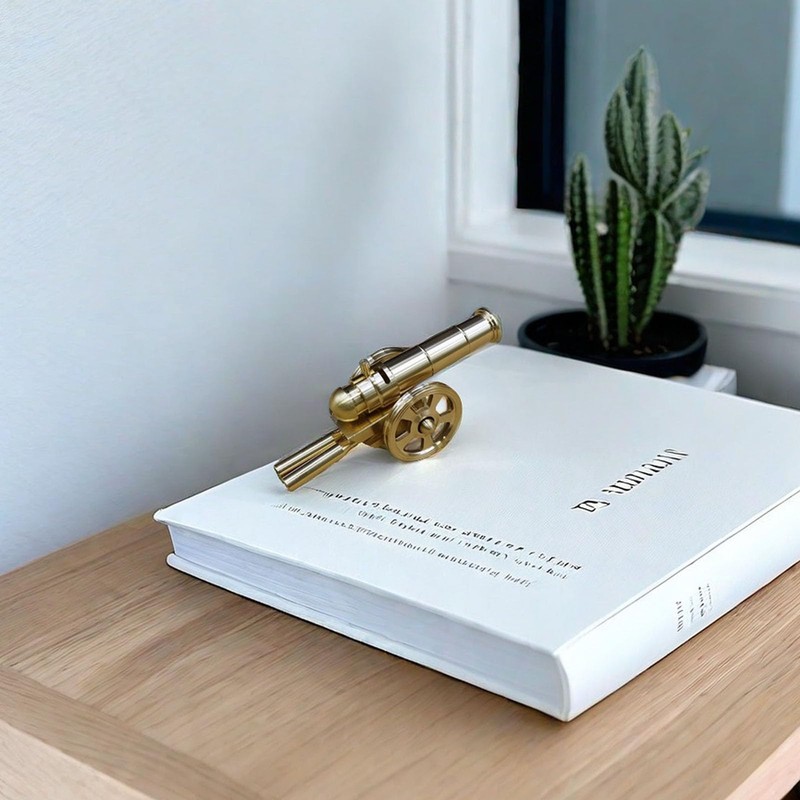 Heuvcnsr Model Cannon Decoration,Mini Cannon Home Solid Brass Cannon Brass
