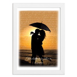 Any Song First Dance Wedding, Anniversary, Birthday or Valentine's Day Gift Framed or Unframed Song Lyrics Print, Gifts for her gifts for him, 1st wedding anniversary, 10th wedding anniversary for him