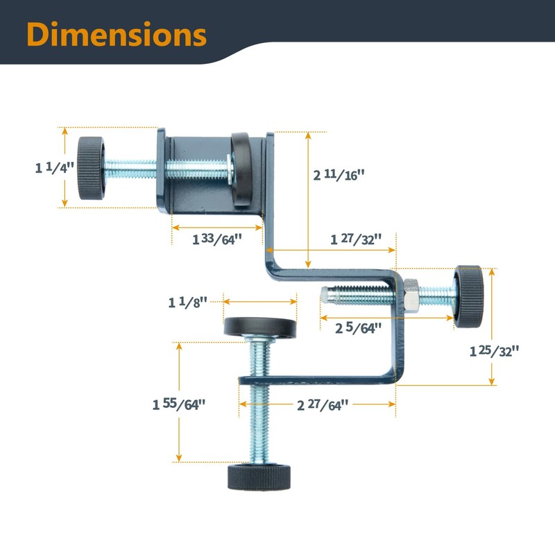 POWERTEC Drawer Front Installation Clamps, Adjustable Cabinet Face Clamp Set,