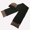 Nicole Miller Women's Hanging Scarf and Beanie Hat Set, Leopard,