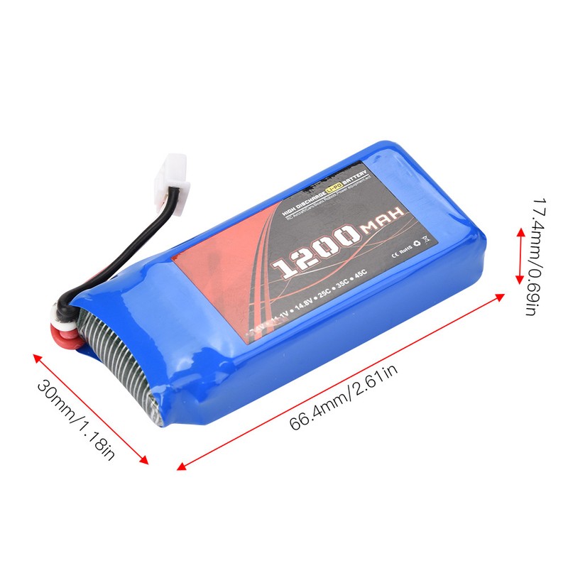 ENGPOW 7.4V 1200mAh 30C JST Plug Rechargeable LiPo Battery for