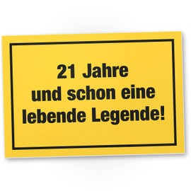 DankeDir! 21 Jahre Legende - Schild 30 x 20 cm lustig - Geburtstagsdeko Partydeko Geburtstagskarte Geschenkidee - 21er Männer Geburtstagsgeschenk 21. Geburtstag Geschenk Freund