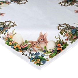 Raebel Tablecloth, Table Topper, Easter Table Decoration, Spring, Easter Bunny, Nostalgia, Polyester (Tablecloth, 85 x 85 cm)