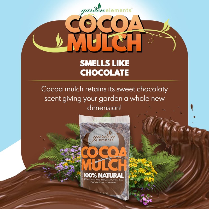 Garden Elements 100% Natural Cocoa Bean Shell Mulch for Gardens,