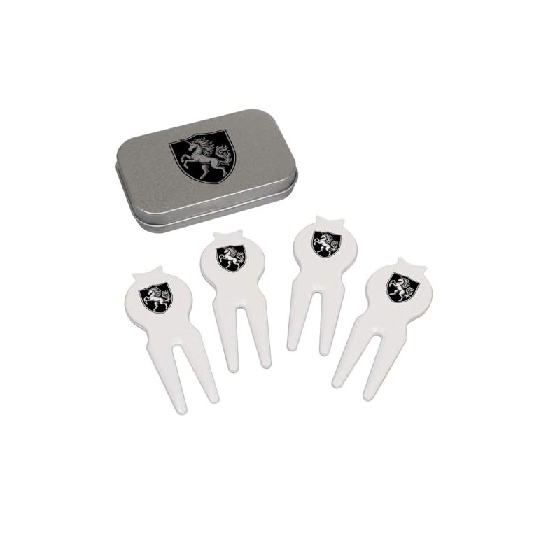 Azeeda 'Unicorn Shield' Golf Divot Tool/Repair Fork Gift Set (GO00067701)