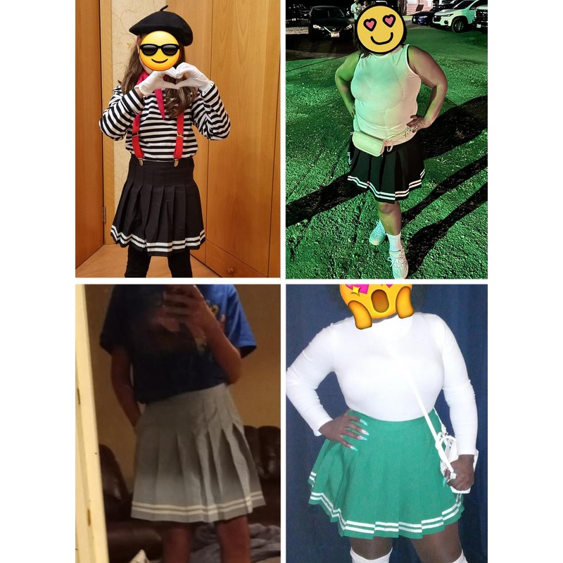 SANGTREE - Minifalda plisada para mujer con cómoda falda elástica