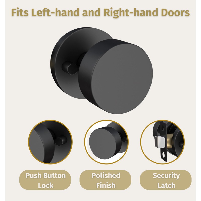 Mega Handles - Buena Privacy Door Knob for Hallway, Closet