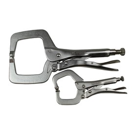 K Tool International 58730 Automotive Vice Grip Locking Straight, Curved Jaw, Needle Nose Plier Set for Garages, Repair Shops, and DIY, Heat Treated Nickel Plated Steel, Organizing Tray, 10 Piece