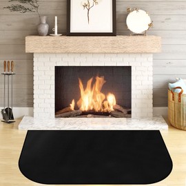 Fireplace Mat, Hearth Rug Fireproof, Fireplace Floor Mat, Fireproof Rug for Fireplaces and Woodstoves,Fire Resistant Fireplace Rug, D Shaped, Size 59" x32"