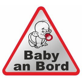 carstyling XXL Aufkleber Baby an Bord reflektierend dreieckig 120 x 135 mm