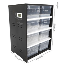 Reptile Terrarium Reptile Enclosure with Heating Pad and Hygrometer, Reptile Feeding Box Snake Terrarium Habitat Mini Pet Breeding Cage Hatching Container Transparent Gecko Houses