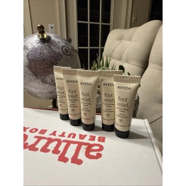 Aveda 5x AVEDA FOOT RELIEF MOISTURIZING CREAM JOJOBA OIL COOLING .34 OZEA SAMPLES F2