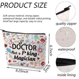 TGBJE Funny Doctor Gifts Doctor Appreciation Gifts I’m a Doctor Not a Magician Makeup Bag Future Doctor Gift Doctor Life Zipper Pouch (Doctor Magician bag)