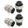 PATIKIL Aviation Connector Plug, 4 Pin Metal Male Female Panel