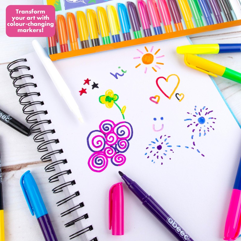 abeec Magic Colour Changing Markers | 20 Pack Colouring Pens