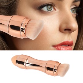 Brocha de Maquillaje 4 en 1, Mini Brocha de Maquillaje Facial, Cabeza de Esponja eláStica para Polvo para Sombra de Ojos