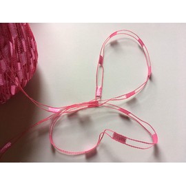 Pink Ladder Ribbon Yarn Ice Solid Pink Trellis Railroad 34120 50gram