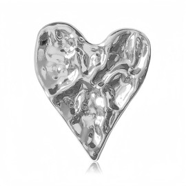 Bohemian Beach Style Ripple Heart Brooch and Pin for Women Dress Hat Pins Jewelry Gift (Silvery)