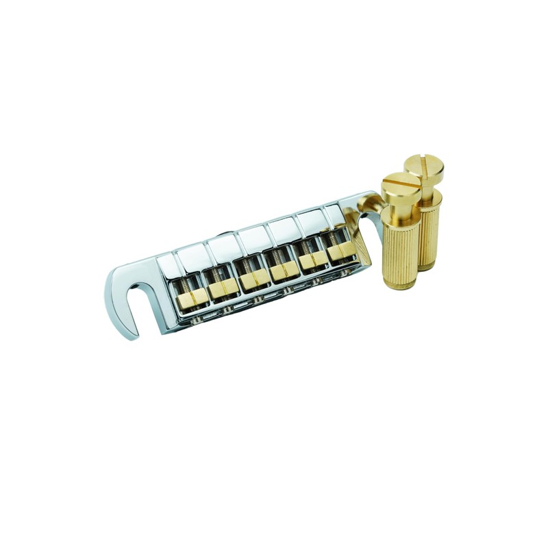 Guyker Guitar Wraparound Bridge Adjustable Stoptail with Brass Saddles &