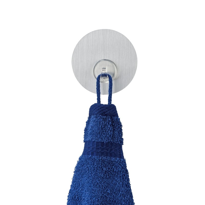 Wenko Uno Static-Loc Wall Hook, PET/Polycarbonate Stainless Steel Silver