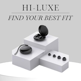 HI-LUXE Ear Plugs for Sleeping Noise Cancelling -30db Reduction Hearing Protection, EarPlugs in Silicone for Sleep, Travel, Focus and Work, Noise Sensitivity, EarCaps are Available in 4 Sizes - Black