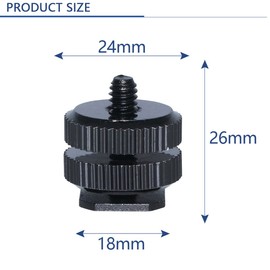 4 PCS Camera Hot Shoe Mount to 1/4''-20 Tripod Screw Adapter YUTOU Hot Shoe Adapter Portable Camera Hot Shoe Holder Flash Lights, Microphones, Audio Recorder, DSLR Camera Rig, Black