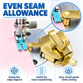 Adjustable Magnetic Seam Guide with Spring Clip for Sewing Machines
