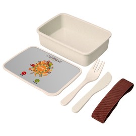 Fabulous Lunch Box Lunchbox mit Besteck, grau, Motiv: Afrique M'Appelle Voyage Passion Culture, 700 ml