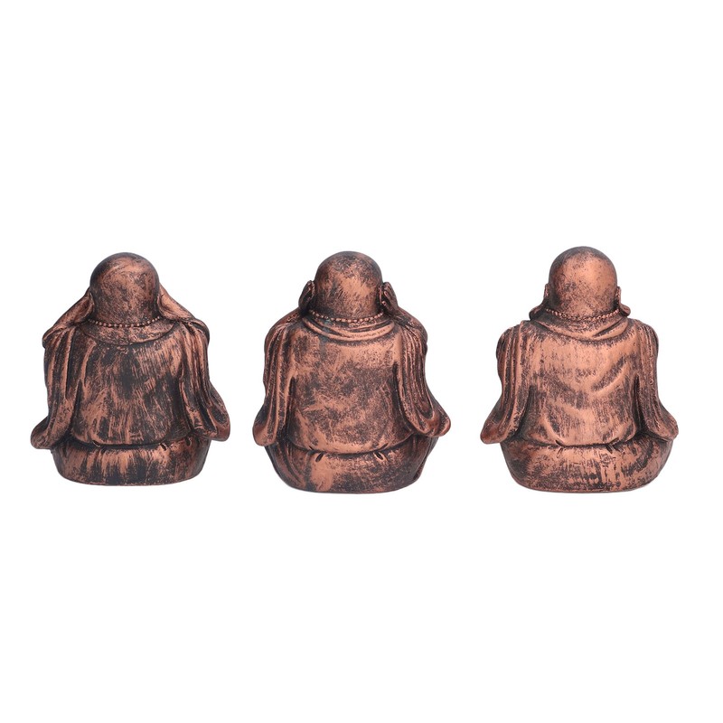 3PCS Buddha Statue Candle Holder Stand Resin Buddha Candlestick Ornament