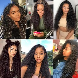 Color #1B Human Hair Bundles Water Wave Human Hair 3 Bundles Wet and Wavy Bundle 26 28 30 inch Natural Black Water Wave Bundle