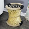 Natural Geo Moray Decorative Handwoven Jute Accent Stool (2, Black/Beige