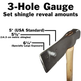 Shingling Roofing Hatchet with Milled Striking Face, Three-Position Exposure Gauge, Nail Slot, and Hickory Wood Handle - by EX ELECTRONIX EXPRESS