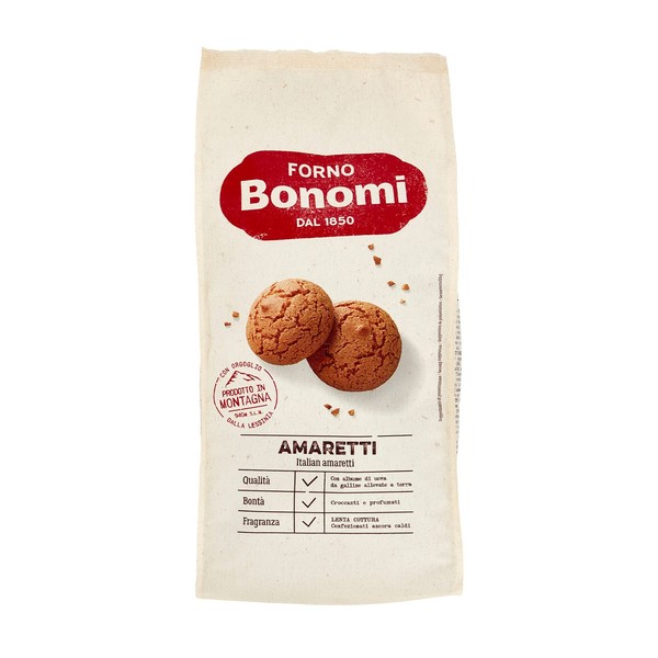 Forno Bonomi Amaretti Biscuits 300g | Almond flavor | Artisan Italian